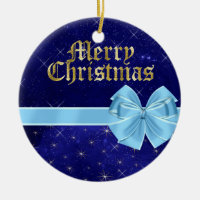 Adorno para el arbol de navidad azul y dorado