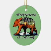 Décoration En Céramique Adventure Is Calling - Bear Camping Woods Mountain (Droite)