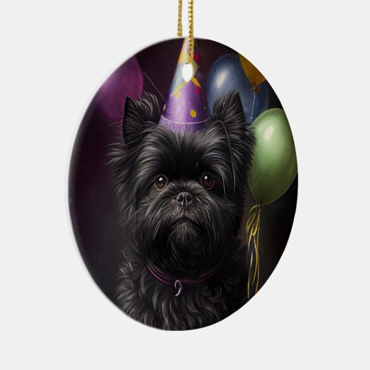 Décoration En Céramique Affenpinscher Chien Ballons d'anniversaire (Droite)