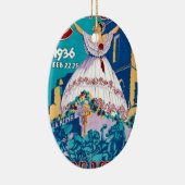 Décoration En Céramique Affiche 1936 de Carnaval De Panama de cru (Droite)