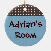 Décoration En Céramique affichette de porte bleu chambre bébé (Dos)