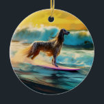 Décoration En Céramique Afghan Hound Beach Surf Peinture<br><div class="desc">Plongez dans le monde ludique de l'aventure canine avec cette peinture captivante. Un chien en ébullition se rend aux vagues, chevauchant habilement le surf sur une plage baisée par le soleil. L'oeuvre d'art vibrante capte magnifiquement l'essence de l'excitation au bord de la plage tandis que le chien court sans crainte...</div>