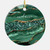 Décoration En Céramique Agate Green Gold Parties scintillant Emerald Nom p (Dos)