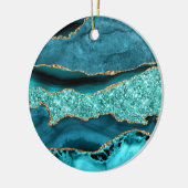 Décoration En Céramique Agate Turquoise Blue Gold Parties scintillant Marb (Gauche)