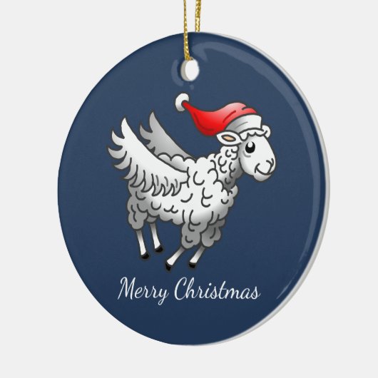 Décoration En Céramique Agneau de Noël père Noël (Gauche)