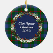 Décoration En Céramique Agnew Clan Badge & Tartan Personalized Xmas (Dos)