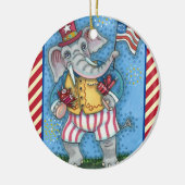 DÉCORATION EN CÉRAMIQUE AGRÉABLE PATRIOTIQUE ÉLÉPHANT WAVANT DRAPEAU AMÉRI (Gauche)