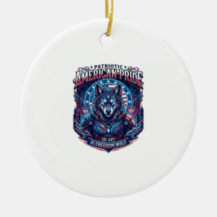 Décoration En Céramique Aï Patriotique Liberté Loup Cyberpunk Avenir Liber