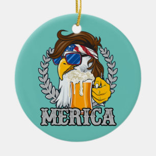 Décoration En Céramique Aigle Mulle Merica Hommes 4 Juillet Américain