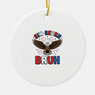 Décoration En Céramique Aigle Patriotique Six Sept Bruh Design Vectoriel_1
