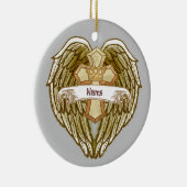 Décoration En Céramique Ailes Couronne Croix chrétienne (Droite)