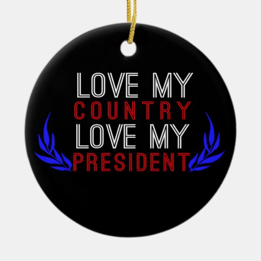 Décoration En Céramique Aimer mon pays, Aimer mon président USA Pride (Devant)