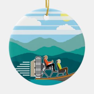 Décoration En Céramique AirBoat de tour de bateau de marais