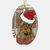 DÉCORATION EN CÉRAMIQUE AIREDALE DE NOËL (Gauche)