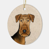 Décoration En Céramique Airedale Terrier Bingley Terrier Chien Tête Et Nom (Gauche)