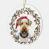 Décoration En Céramique Airedale Terrier Dog Ceramic Circle Ornament (Gauche)