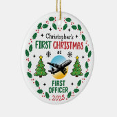 Décoration En Céramique Airline First Officer Personalized Pilot Christmas (Droite)
