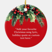 Décoration En Céramique Ajouter votre propre devis Noël Botanique Floral (Dos)