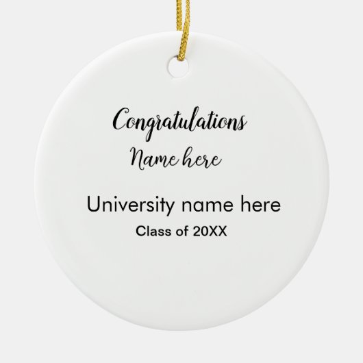 Décoration En Céramique ajouter votre texte simple diplôme ajouter le nom (Devant)