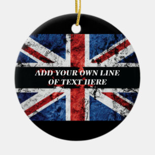 Décoration En Céramique Ajouter votre texte sur le drapeau anglais Jeu d'o