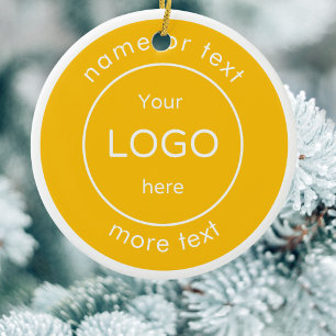 Décoration En Céramique Ajoutez votre logo Custom Business Christmas Ornem