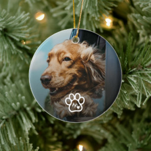 Décoration En Céramique Ajoutez Votre Propre Photo Monogramme Chiens Anima