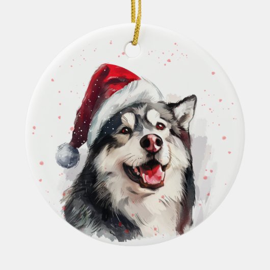 Décoration En Céramique Alaskan Malamute Dog Christmas Personalized (Devant)