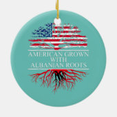 Décoration En Céramique Albanian Roots American Grown Flag of Albania (Dos)