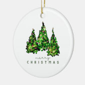 Décoration En Céramique Alcohol Ink Design Christmas Tree Holiday Card (Gauche)