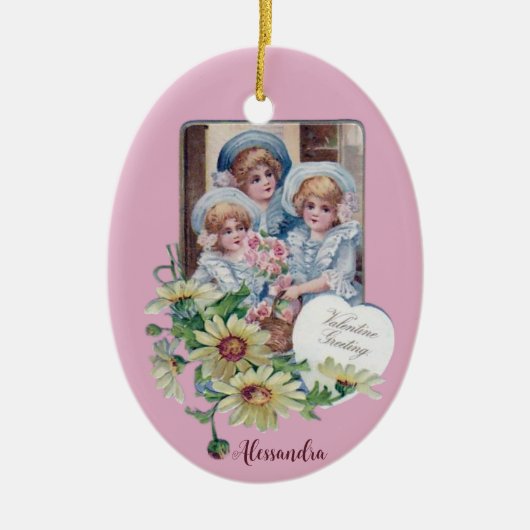 DÉCORATION EN CÉRAMIQUE ALESSANDRA ~ VALENTINE EGG ~ 1908 ~ (Devant)