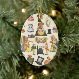 Décoration En Céramique Alice au pays des merveilles, poupée Vintage en pa