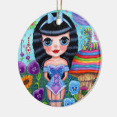 Décoration En Céramique Alice in Wonderland Black Hair Cheshire Cat Cute (Gauche)