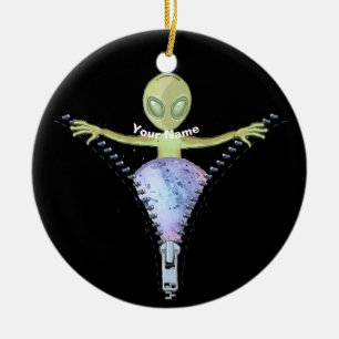 Décoration En Céramique Alien à fermeture éclair
