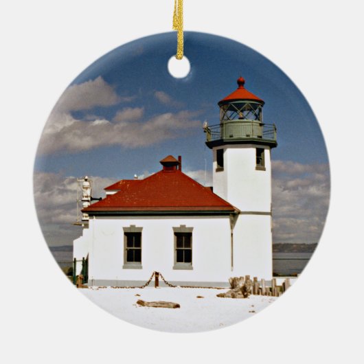 Décoration En Céramique Alki Point Lighthouse, Washington Ornament (Dos)