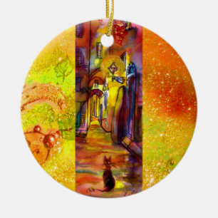 DÉCORATION EN CÉRAMIQUE ALLÉES MÉDIÉVALES LA NUIT À FLORENCE