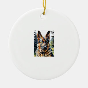 Décoration En Céramique Allemand Berger Chien Tête Portrait Amoureux des c