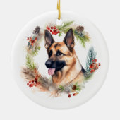 Décoration En Céramique Allemand Berger Noël Wreath Festive Pup (Dos)