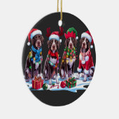 Décoration En Céramique Allemand Pointer Santa chapeau bois elfes Noël (Droite)