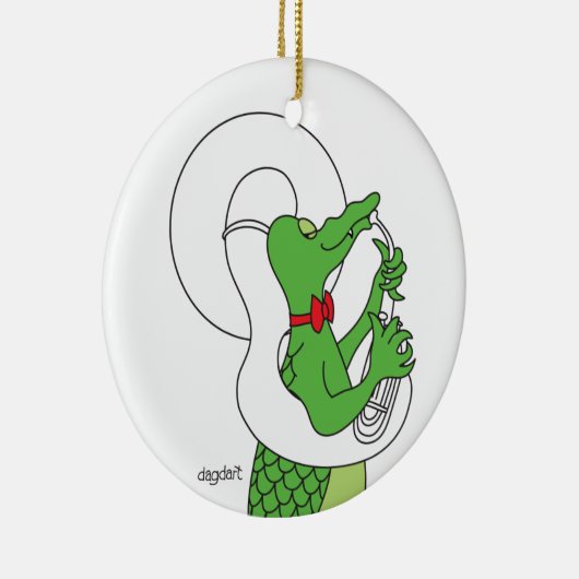 Décoration En Céramique Alligator Tuba (Droite)