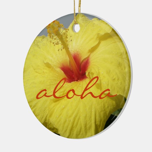 Décoration En Céramique Aloha, ketmie jaune d'Hawaï (Gauche)