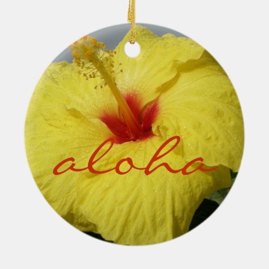 Décoration En Céramique Aloha, ketmie jaune d'Hawaï (Dos)