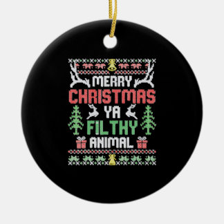 Décoration En Céramique Alone At Home Movies Merry Christmas You Filty