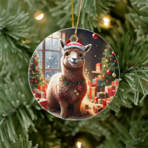 Décoration En Céramique "Alpaca les présents : un conte de Noël"