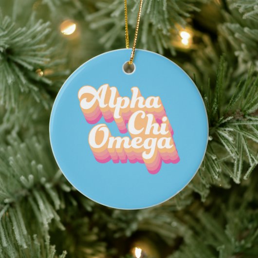 Décoration En Céramique Alpha Chi Omega | Script Super (Arbre)