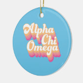 Décoration En Céramique Alpha Chi Omega | Script Super (Gauche)