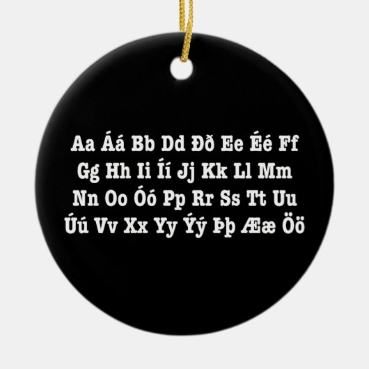 Décoration En Céramique Alphabet islandais [Íslenska Stafrófið] (Devant)