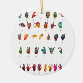 Décoration En Céramique Alphabet Langue des signes (Devant)