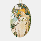 Décoration En Céramique Alphonse Mucha - Iris WB (Gauche)
