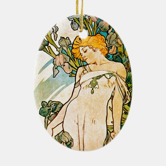 Décoration En Céramique Alphonse Mucha - Iris WB (Dos)