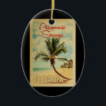 Décoration En Céramique Altamonte Springs Palm Tree Vintage voyage<br><div class="desc">Une impression d'art floridienne d'Altamonte Springs moderne du milieu du siècle rétro dans un style d'affiche de voyage vintage. Il dispose d'un palmier incurvé sur une plage de sable avec l'océan sous un ciel bleu nuageux.</div>